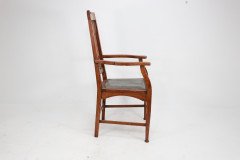 Two Glasgow-Style Arts & Crafts Oak Armchairs & Single Matching Dining Chair - Thumbnail 16