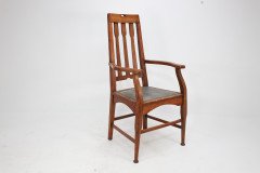 Two Glasgow-Style Arts & Crafts Oak Armchairs & Single Matching Dining Chair - Thumbnail 17