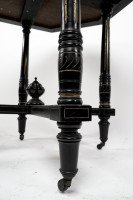 Gillows, attributed. Aesthetic Movement Ebonized Mahogany Centre Table with Amboyna Top - Thumbnail 13