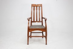 Two Glasgow-Style Arts & Crafts Oak Armchairs & Single Matching Dining Chair - Thumbnail 18