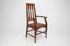 Two Glasgow-Style Arts & Crafts Oak Armchairs & Single Matching Dining Chair - Thumbnail 19