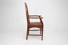 Two Glasgow-Style Arts & Crafts Oak Armchairs & Single Matching Dining Chair - Thumbnail 20