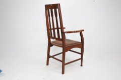 Two Glasgow-Style Arts & Crafts Oak Armchairs & Single Matching Dining Chair - Thumbnail 21