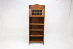Liberty & Co., An English Arts & Crafts Oak Bookcase, with Shaped Upper Details - Thumbnail 2
