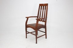 Two Glasgow-Style Arts & Crafts Oak Armchairs & Single Matching Dining Chair - Thumbnail 25