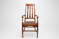 Two Glasgow-Style Arts & Crafts Oak Armchairs & Single Matching Dining Chair - Thumbnail 26