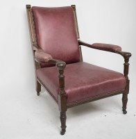 Henry William Batley, attributed. Jas. Shoolbred. An Aesthetic Movement Oak Armchair - Thumbnail 2
