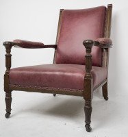Henry William Batley Attributed, Jas. Shoolbred. Aesthetic Movement Oak Armchair - Thumbnail 4