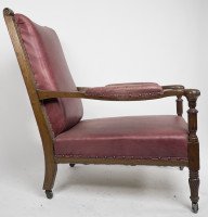 Henry William Batley Attributed, Jas. Shoolbred. Aesthetic Movement Oak Armchair - Thumbnail 5