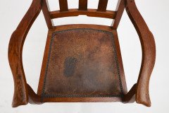 Two Glasgow-Style Arts & Crafts Oak Armchairs & Single Matching Dining Chair - Thumbnail 32