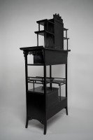 Heal's Attributed, Anglo-Japanese Ebonised Side Cabinet with Japanese Fretwork - Thumbnail 4