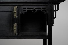 Heal's Attributed, Anglo-Japanese Ebonised Side Cabinet with Japanese Fretwork - Thumbnail 7