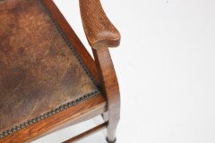 Two Glasgow-Style Arts & Crafts Oak Armchairs & Single Matching Dining Chair - Thumbnail 37