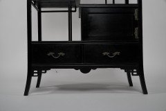 Heal's Attributed, Anglo-Japanese Ebonised Side Cabinet with Japanese Fretwork - Thumbnail 8