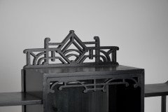 Heal's Attributed, Anglo-Japanese Ebonised Side Cabinet with Japanese Fretwork - Thumbnail 12