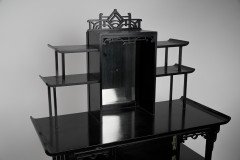 Heal's Attributed, Anglo-Japanese Ebonised Side Cabinet with Japanese Fretwork - Thumbnail 13