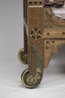 Leonard William Collmann, Exhibition Quality Gothic Revival Oak Chaise Lounge - Thumbnail 5