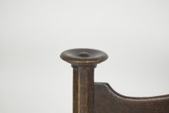 Liberty & Co., Style of C. F. A. Voysey. A Pair of Oak Rush Seat Ladderback Armchairs - Thumbnail 4
