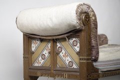 Leonard William Collmann, Exhibition Quality Gothic Revival Oak Chaise Lounge - Thumbnail 8