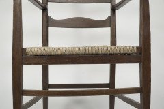 Liberty & Co., Style of C. F. A. Voysey. A Pair of Oak Rush Seat Ladderback Armchairs - Thumbnail 9