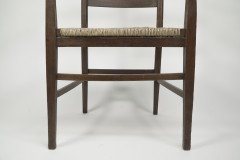 Liberty & Co., Style of C. F. A. Voysey. A Pair of Oak Rush Seat Ladderback Armchairs - Thumbnail 10
