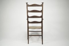 Liberty & Co., Style of. C. F. A. Voysey. A Pair of Oak Rush Seat Ladderback Armchairs - Thumbnail 15
