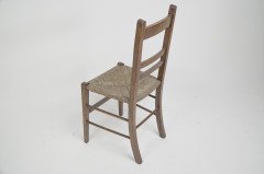Liberty & Co., a Pair of Arts & Crafts Oak Rush Seat Chairs Inlaid with Pewter Hearts - Thumbnail 5