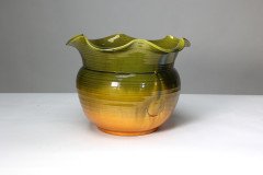 Bretby. A Large English Arts & Crafts Planter with Green Fading to Yellow Body - Thumbnail 2