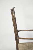 Liberty & Co., Style of C. F. A. Voysey. A Pair of Oak Rush Seat Ladderback Armchairs - Thumbnail 20