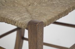 Liberty & Co., a Pair of Arts & Crafts Oak Rush Seat Chairs Inlaid with Pewter Hearts - Thumbnail 10