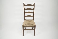 Liberty & Co., Style of. C. F. A. Voysey. A Pair of Oak Rush Seat Ladderback Armchairs - Thumbnail 25