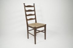 Liberty & Co., Style of C. F. A. Voysey. A Pair of Oak Rush Seat Ladderback Armchairs - Thumbnail 26