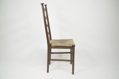Liberty & Co., Style of C. F. A. Voysey. A Pair of Oak Rush Seat Ladderback Armchairs - Thumbnail 27