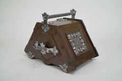 Dr. C. Dresser, attributed. Aesthetic Movement Walnut Coal Scuttle with Stylized Mounts - Thumbnail 3