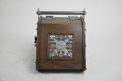 Dr. C. Dresser, attributed. Aesthetic Movement Walnut Coal Scuttle with Stylized Mounts - Thumbnail 4