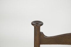 Liberty & Co., Style of C. F. A. Voysey. A Pair of Oak Rush Seat Ladderback Armchairs - Thumbnail 31