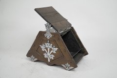 Dr. C. Dresser, attributed. Aesthetic Movement Walnut Coal Scuttle with Stylized Mounts - Thumbnail 8