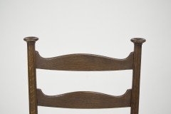 Liberty & Co., Style of C. F. A. Voysey. A Pair of Oak Rush Seat Ladderback Armchairs - Thumbnail 39