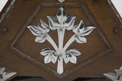 Dr. C. Dresser, attributed. Aesthetic Movement Walnut Coal Scuttle with Stylized Mounts - Thumbnail 23