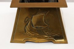 Margaret Gilmour Attributed, an Arts & Crafts Brass Planter Depicting a Galleon - Thumbnail 14