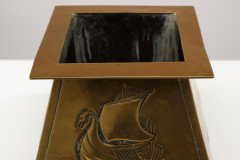 Margaret Gilmour Attributed, an Arts & Crafts Brass Planter Depicting a Galleon - Thumbnail 15