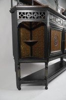 An Aesthetic Movement Part Ebonized Side Cabinet with Carved & Gilt Sunflower Florets - Thumbnail 3