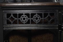 Aesthetic Movement Part Ebonised Side Cabinet with Carved & Gilt Sunflower Florets - Thumbnail 5