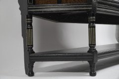 Aesthetic Movement Part Ebonised Side Cabinet with Carved & Gilt Sunflower Florets - Thumbnail 6