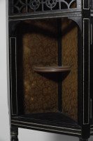 An Aesthetic Movement Part Ebonized Side Cabinet with Carved & Gilt Sunflower Florets - Thumbnail 7