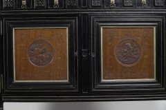 An Aesthetic Movement Part Ebonized Side Cabinet with Carved & Gilt Sunflower Florets - Thumbnail 9
