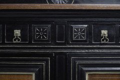 An Aesthetic Movement Part Ebonized Side Cabinet with Carved & Gilt Sunflower Florets - Thumbnail 10