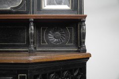 An Aesthetic Movement Part Ebonized Side Cabinet with Carved & Gilt Sunflower Florets - Thumbnail 12