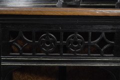 Aesthetic Movement Part Ebonised Side Cabinet with Carved & Gilt Sunflower Florets - Thumbnail 13