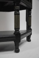 Aesthetic Movement Part Ebonised Side Cabinet with Carved & Gilt Sunflower Florets - Thumbnail 15